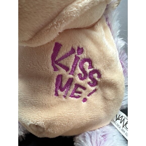 Nanco "Kiss Me!" Hanging Plush Monkey Toy 12" Purple & Cream - Picture 3 of 8